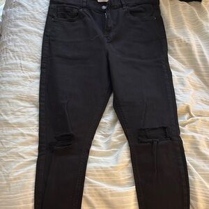 Topshop Black Skinny Distressed Jeans